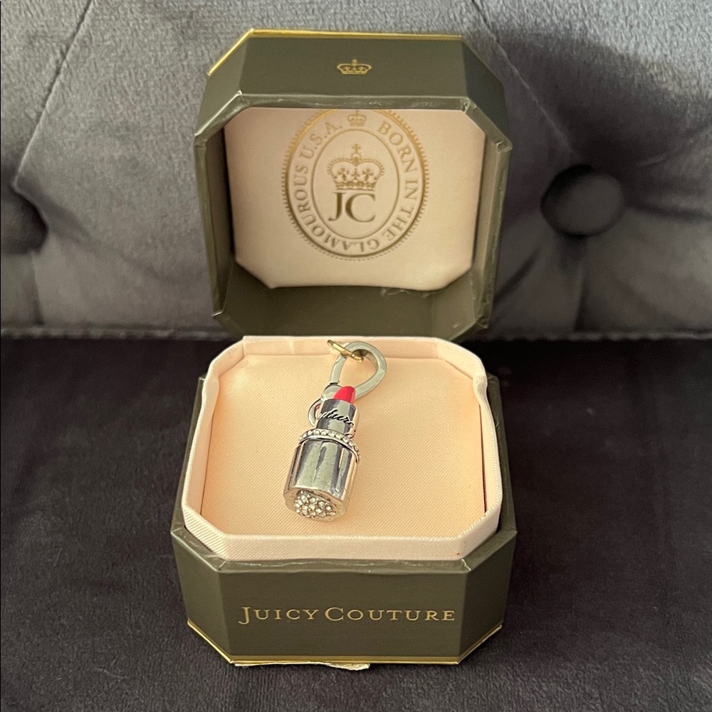 Juicy Couture silver lipstick charm